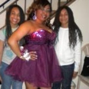 A purple cocktail dress