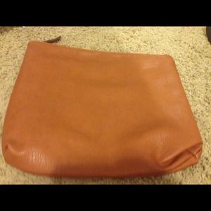 Brown large leather pouch