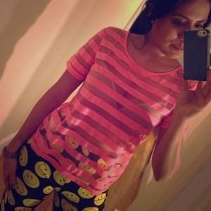 SOLD❗️💗ASOS Pink sheer & stripped top💗