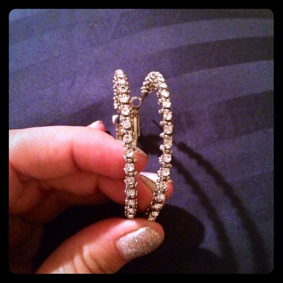 CZ hoop earrings