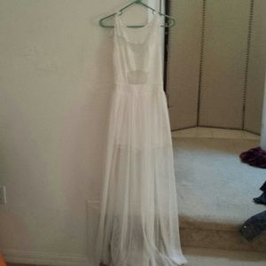 Fashionable White DRESS/SHORTS! SEE THROUGH!