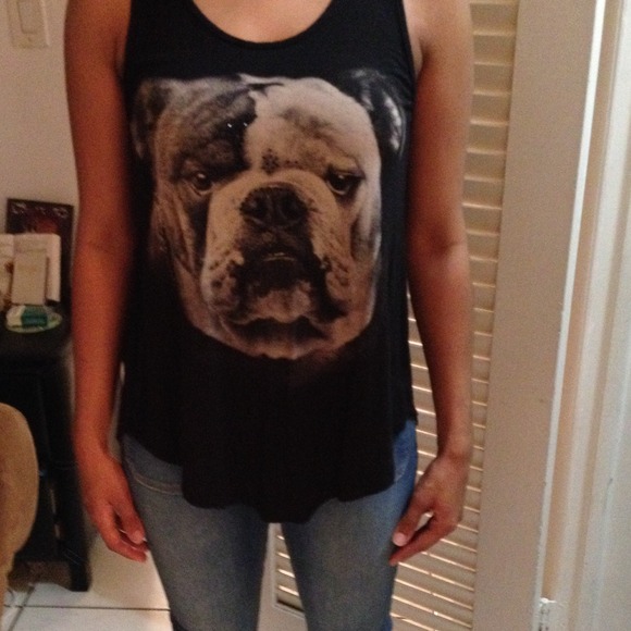 Bulldog print tank top