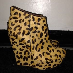 BEBE leopard booties