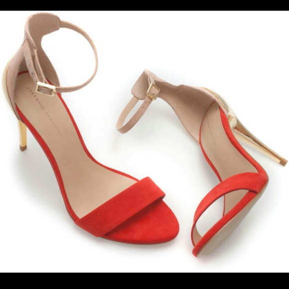 RESERVED• Zara coral heel sandals
