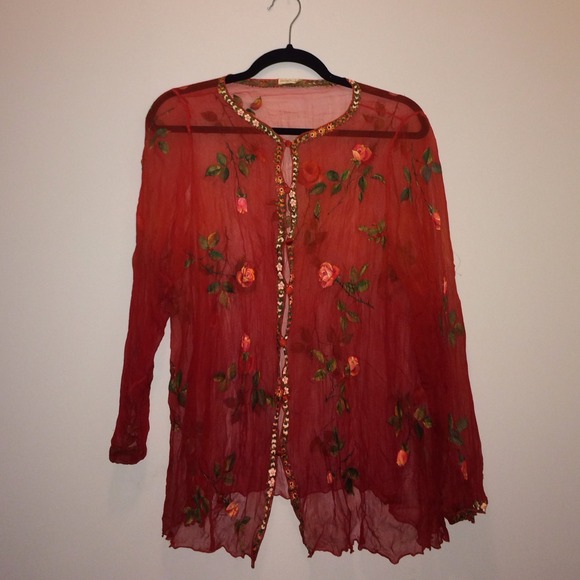 Alicia Mugetti Couture Sheer Floral Dress