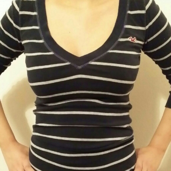 Stripped V Neck