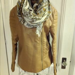 Joe Fresh faux leather camel colored moto jacket