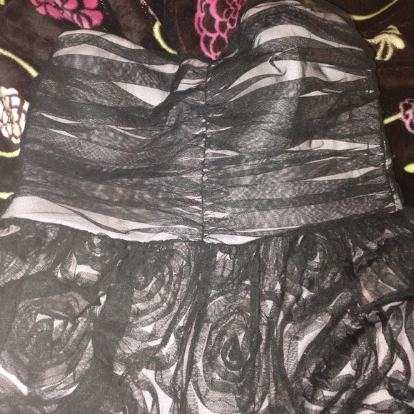 Black and light pink party dress