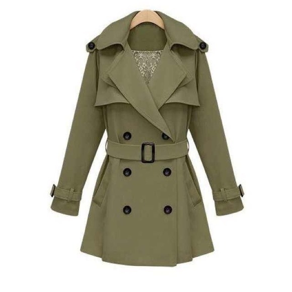 Olive trench coat