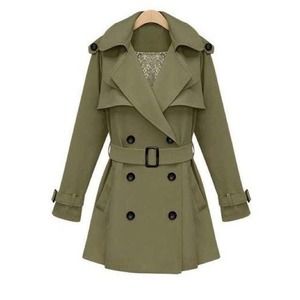 Olive trench coat