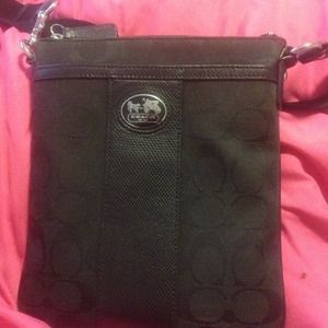Black Coach saddle bag