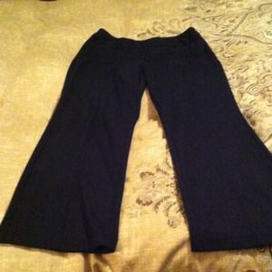 Navy pinstripe stretch career pants
