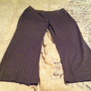 Brown herringbone stretch career pant