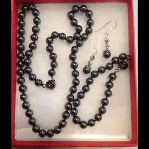 Hematite Necklace, Bracelet, and Earring Set