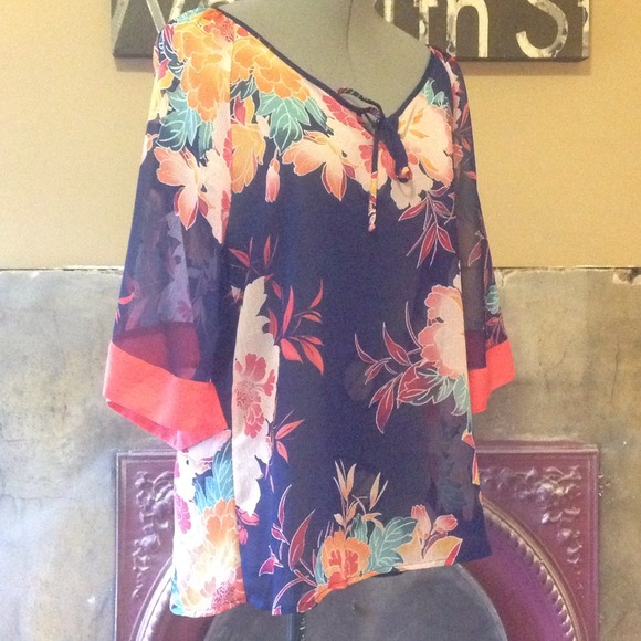 EXPRESS Hilo tropical blouse