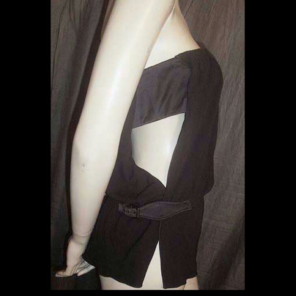 Gucci Black Jersey & Satin Strapless Top 38IT NWT