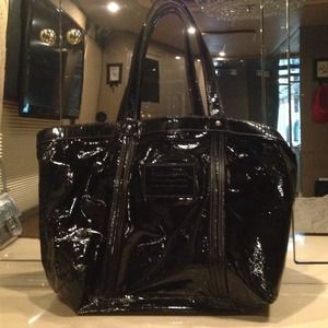 Dolce & Gabbana black patent travel bag