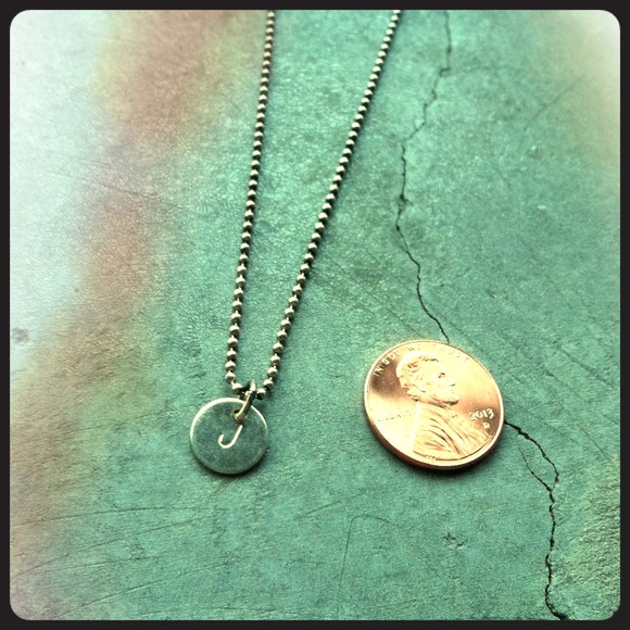✳️sold✳️Typewriter style j necklace sterling silve