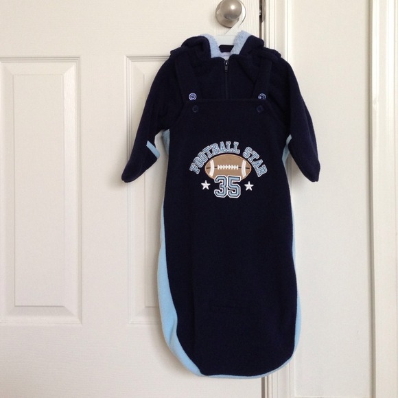 BOYS INFANT BLUE FOOTBALL WINTER SNOWSUIT COAT