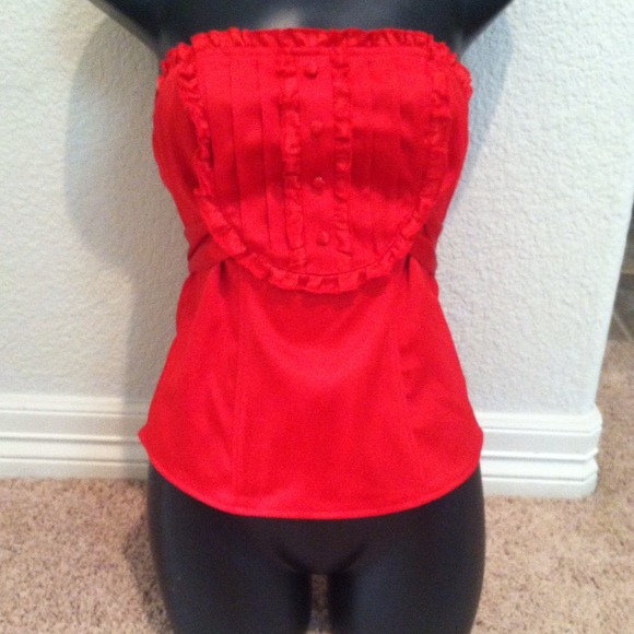 Red corset style top