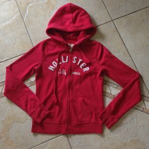 HOLLISTER California Beautiful Red Zip Up Hoody