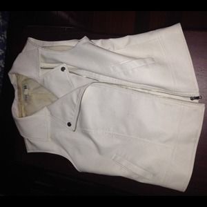Forever 21 faux leather white vest