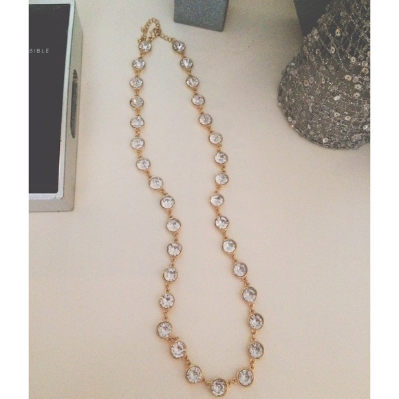 Jewelry - Large Crystal with Gold Hardware Necklace