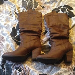 Brown tall boots