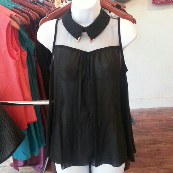 SOLD. Black Sheer Blouse