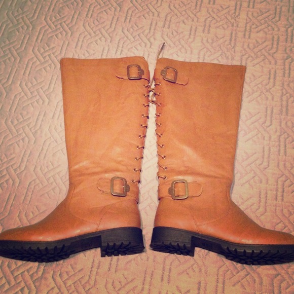 Lace up Back Riding Boots - Picture 1 of 4