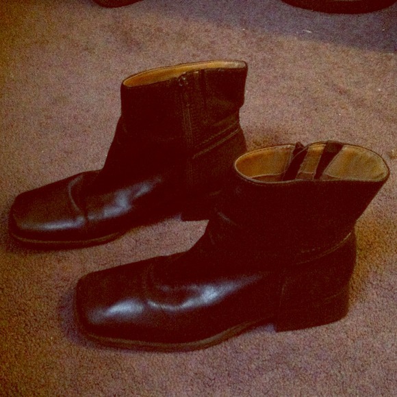 Black leather boots