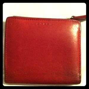 Coach red leather wallet