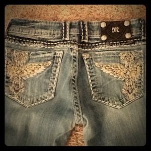 Miss Me Bootcut Cross Wing Bling Jeans