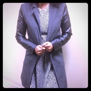 Leather/wool trench coat