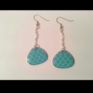 Blue Triangle Earrings