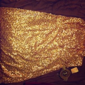 Gold Rose Sequenced Party Dress.