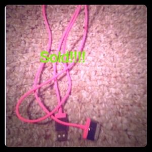 Pink iphone 4 usb cable