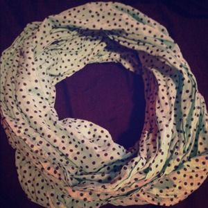 Teal with black polka- dot infinity scarf!
