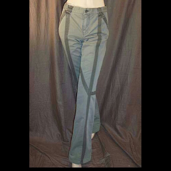Chloe Sage Green Striped Pants 44IT 10/12 NWOT