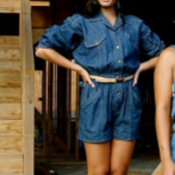 Vintage denim romper.
