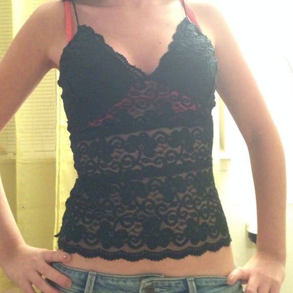 DONATED! Black lace tank