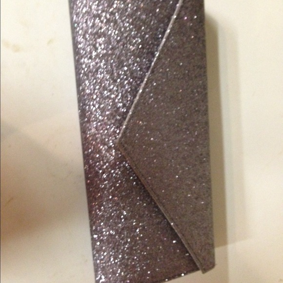 Silver glitter clutch