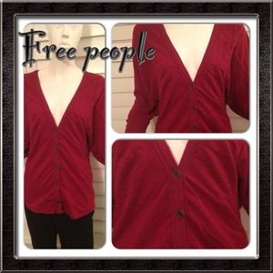 Free people maroon cardigan size large