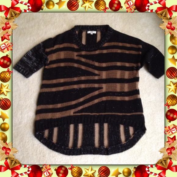 Black & Tan Hi- Lo Sweater - Picture 2 of 3