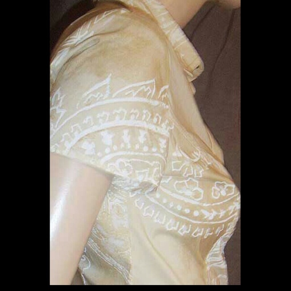 Roberto Cavalli Cream Tan Short-Sleeved Top S NWOT - Picture 4 of 4