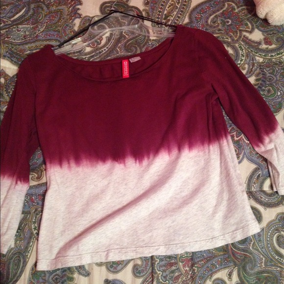 3/4 sleeve ombré shirt