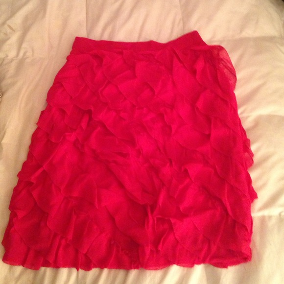 Pink ruffle skirt