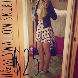 H&M Swallow Skater Skirt