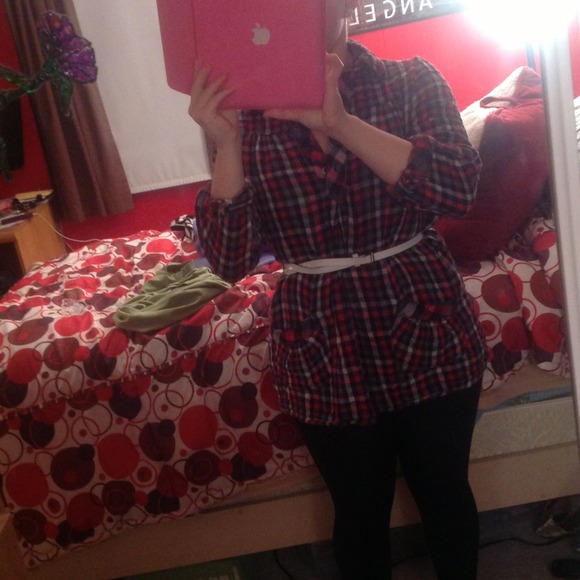Plaid tunic top
