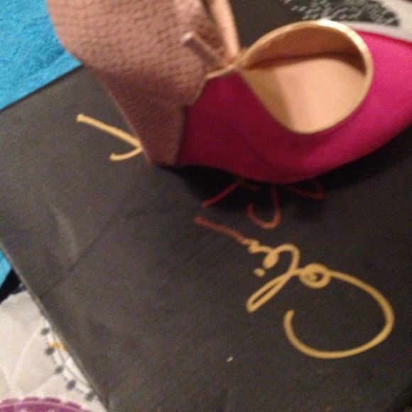 Platform. Wedge hot pink 7